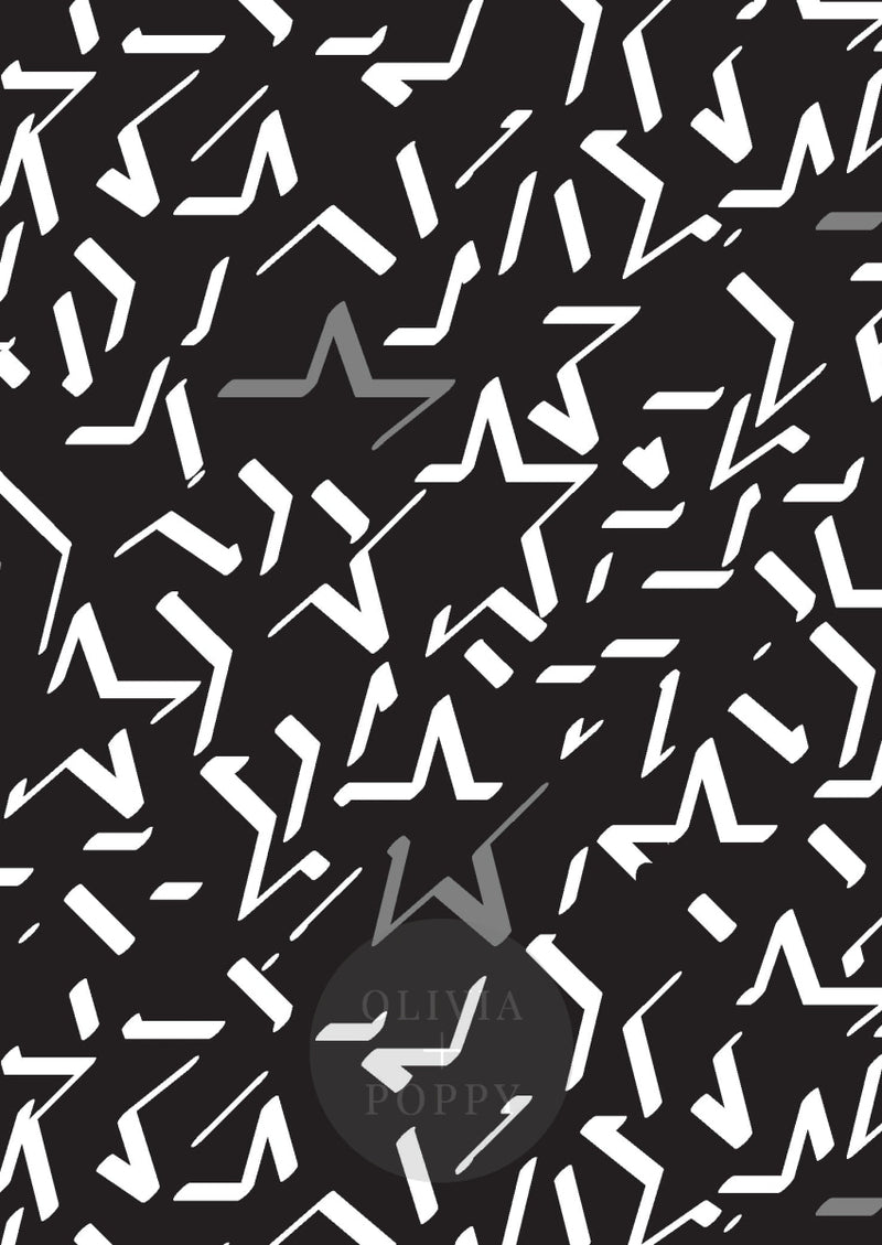 Broken Stars Sample Black + Grey / Paste The Wall (Traditional Vinyl) Wallpaper