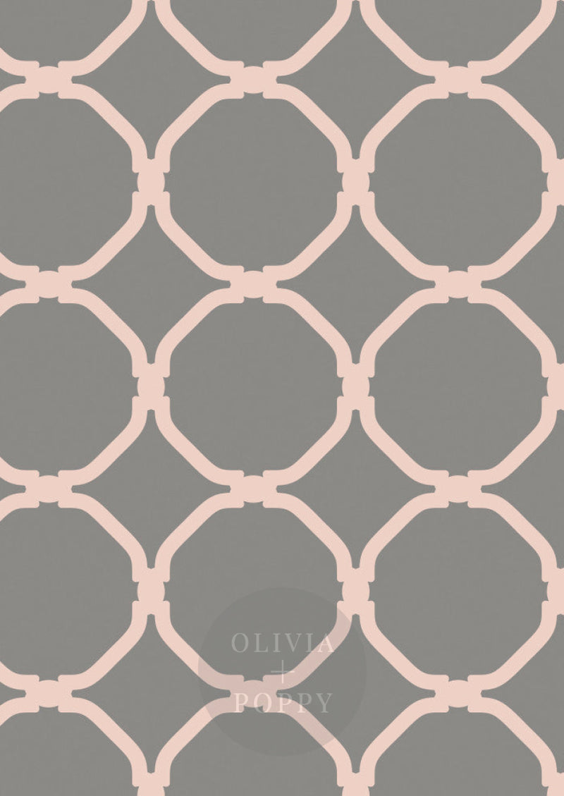 Chic Circles Wallpaper Paste The Wall (Traditional Vinyl) / Grey + Pale Dogwood