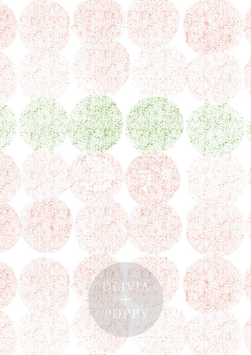 Dotted Line Paste The Wall (Traditional Vinyl) / Pink + Green Wallpaper