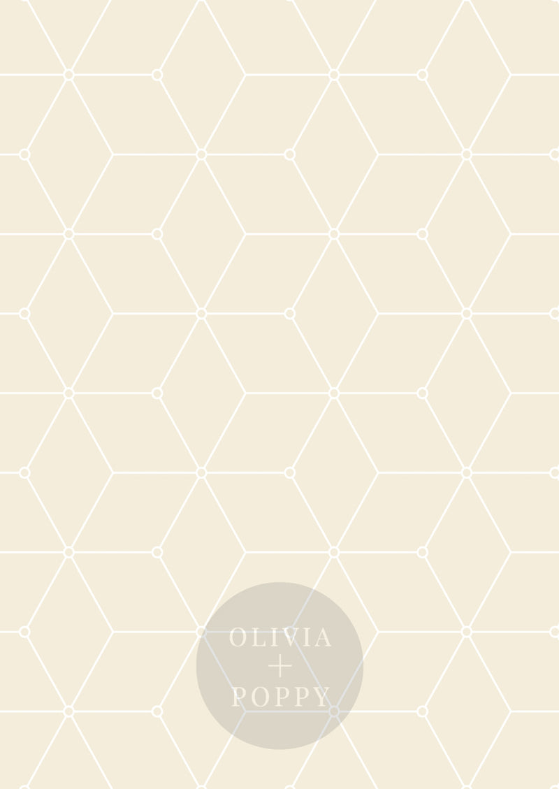 Geo Hex Wallpaper Paste The Wall (Traditional Vinyl) / White + Nude