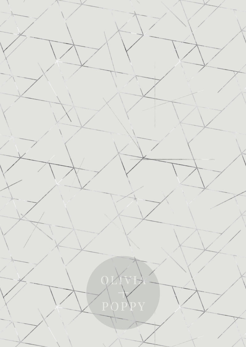 Geo Triangle Wallpaper Paste The Wall (Traditional Vinyl) / Grey + Silver Leaf