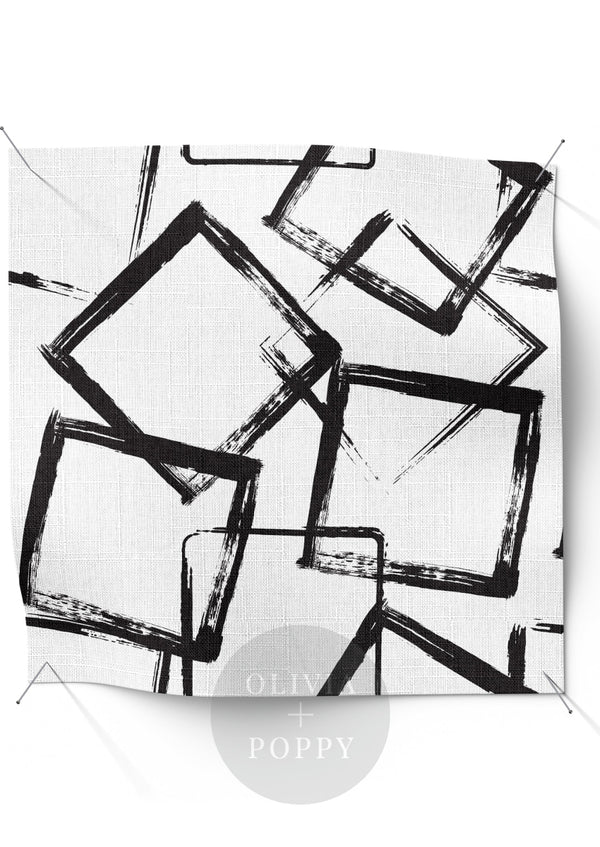 Giant Cubes Fabric White + Black / Yard