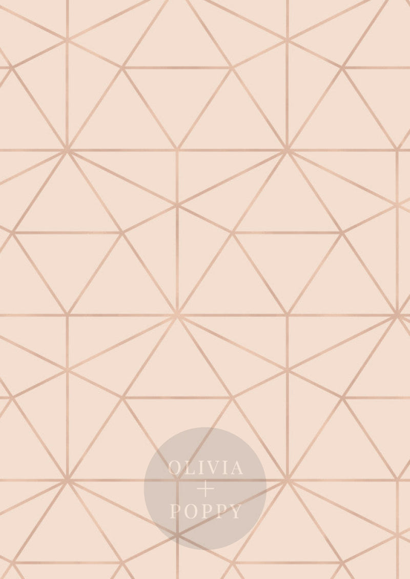 Graphic Quartz Wallpaper Paste The Wall (Traditional Vinyl) / Rosé + Rose Gold