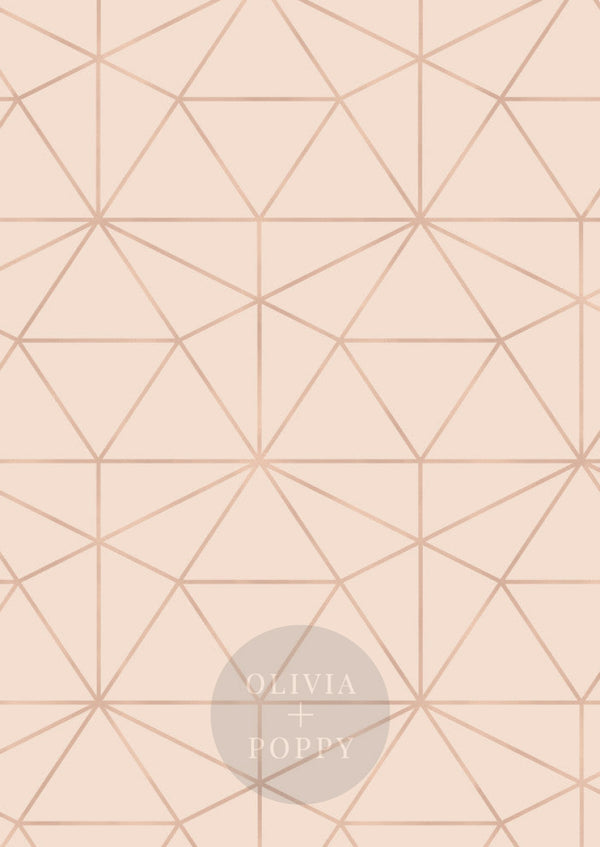 Graphic Quartz Wallpaper Sample Paste The Wall (Traditional Vinyl) / Rosé + Rose Gold