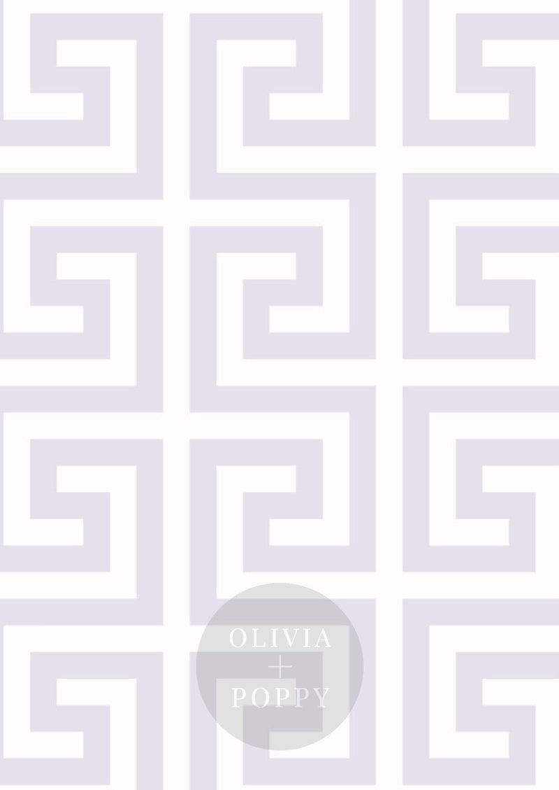 Greek Key Pearl Paste The Wall (Traditional) / Lavender + Wallpaper