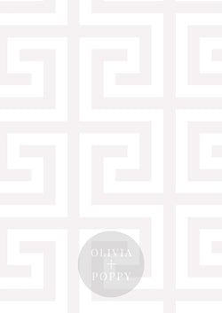 Greek Key Pearl Paste The Wall (Traditional) / White + Wallpaper