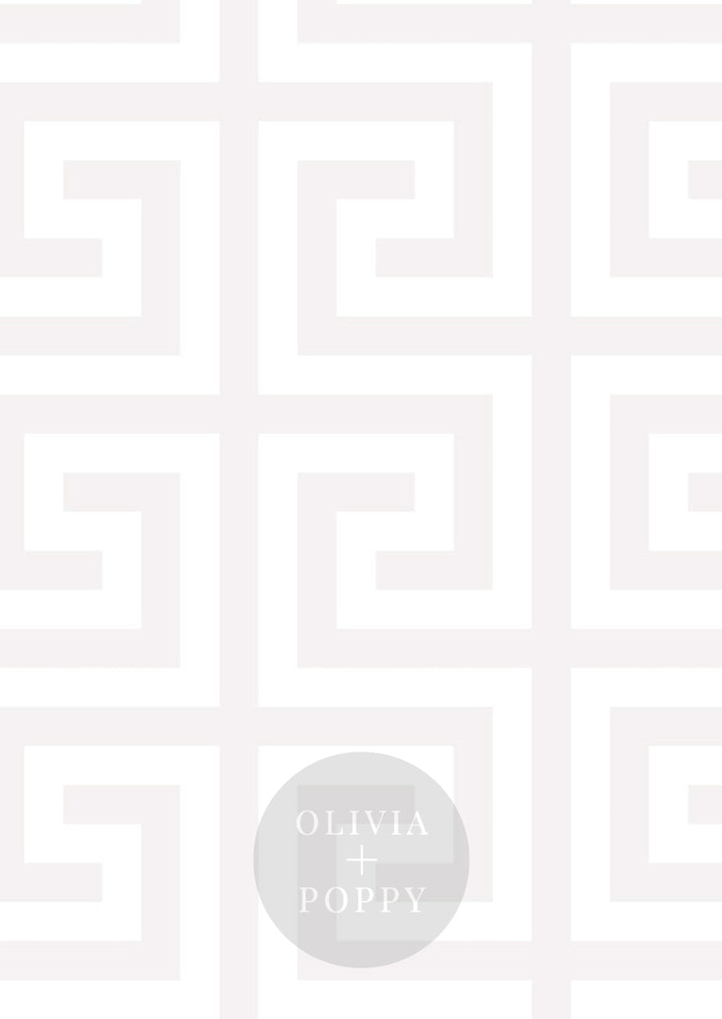 Greek Key Pearl Paste The Wall (Traditional) / White + Wallpaper