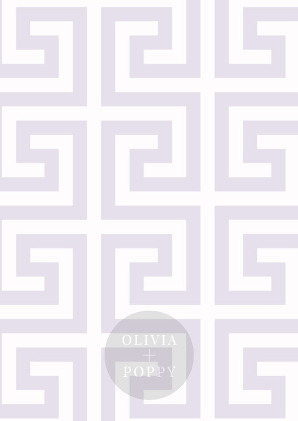 Greek Key Sample Pearl Paste The Wall (Traditional) / Lavender + Wallpaper