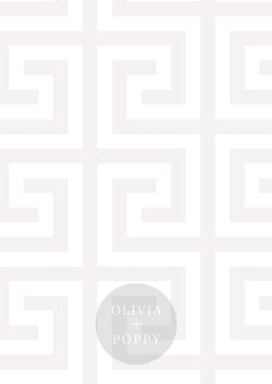 Greek Key Sample Pearl Paste The Wall (Traditional) / White + Wallpaper