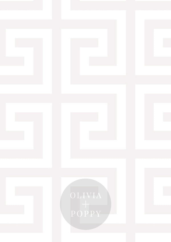 Greek Key Sample Pearl Paste The Wall (Traditional) / White + Wallpaper