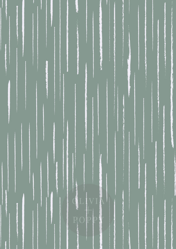 Lines Wallpaper Sample Paste The Wall (Traditional Vinyl) / Sage + White