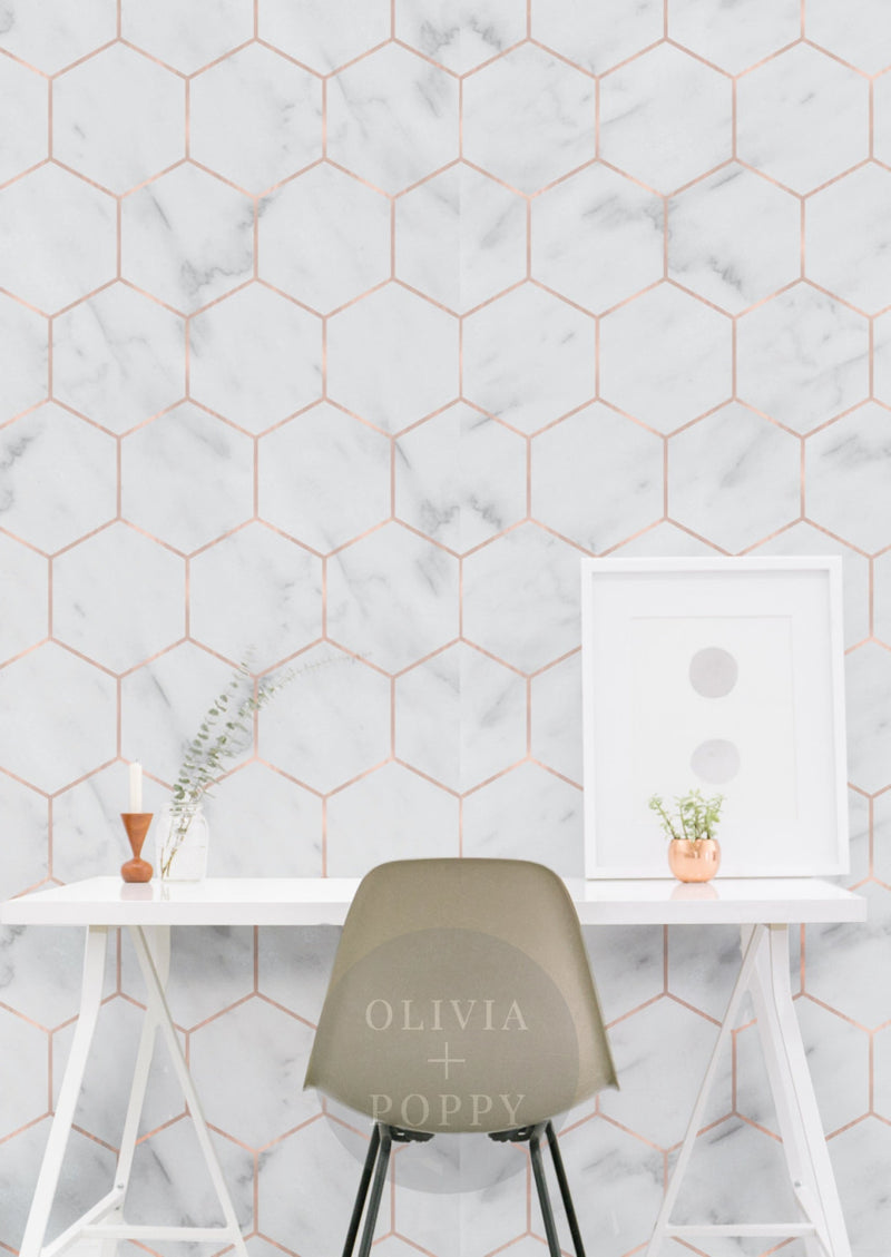 Marble Hexagon Wallpaper