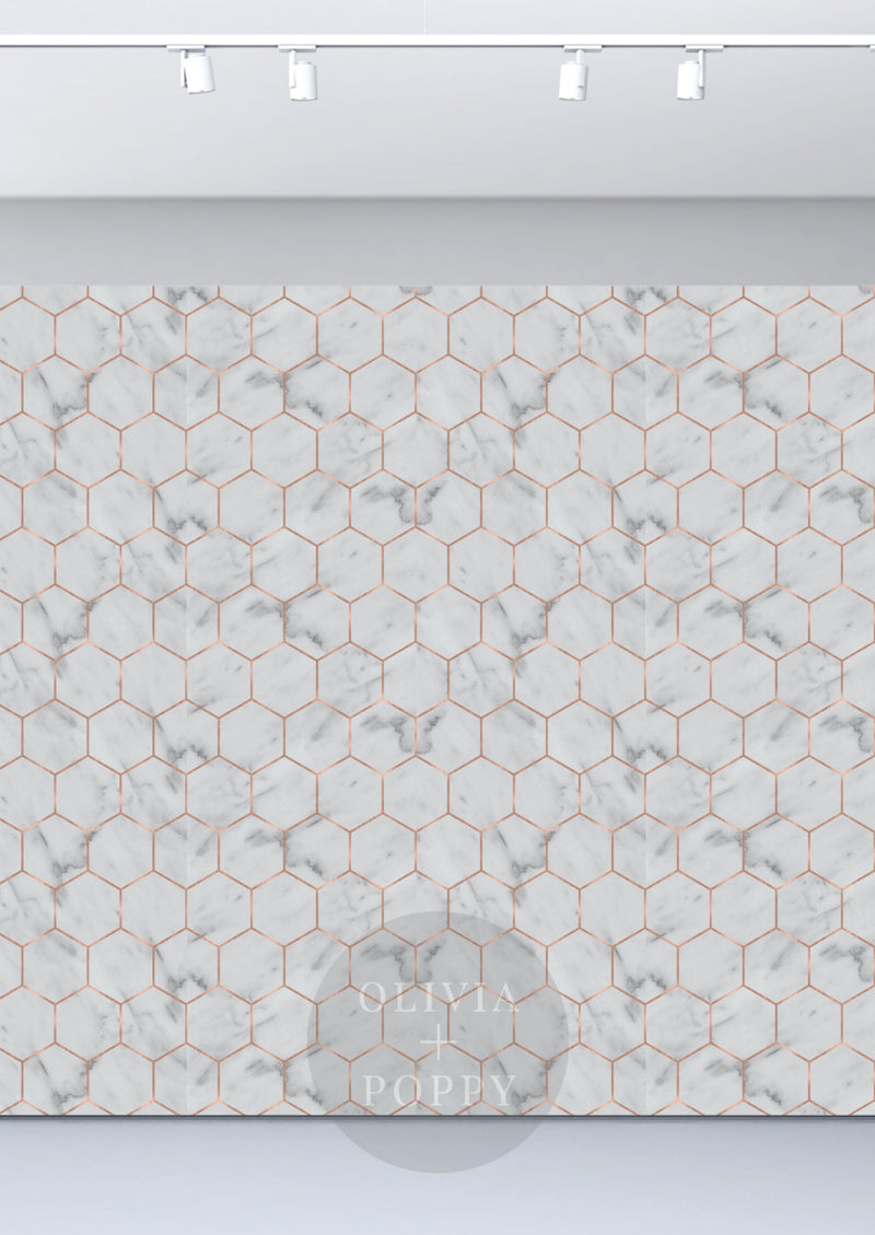 Marble Hexagon Wallpaper Sample