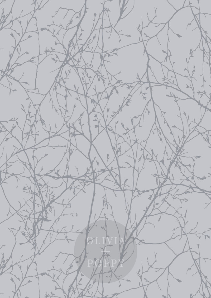 Metallic Branch Entanglement Wallpaper Pearl Paste The Wall (Traditional Vinyl) / Silver +