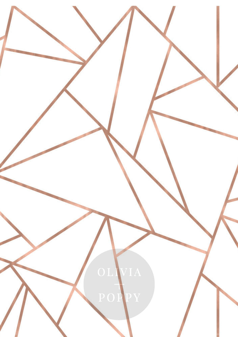 Origami Wallpaper Paste The Wall (Traditional Vinyl) / Rose Gold + White