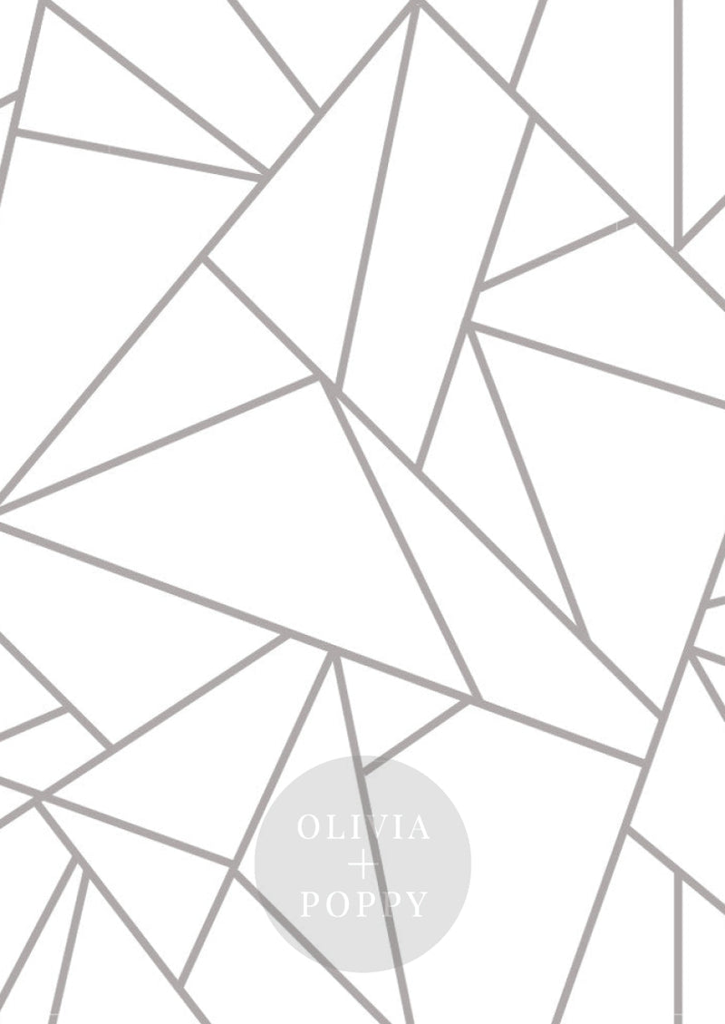 Origami Wallpaper Sample Paste The Wall (Traditional Vinyl) / Light Grey + White