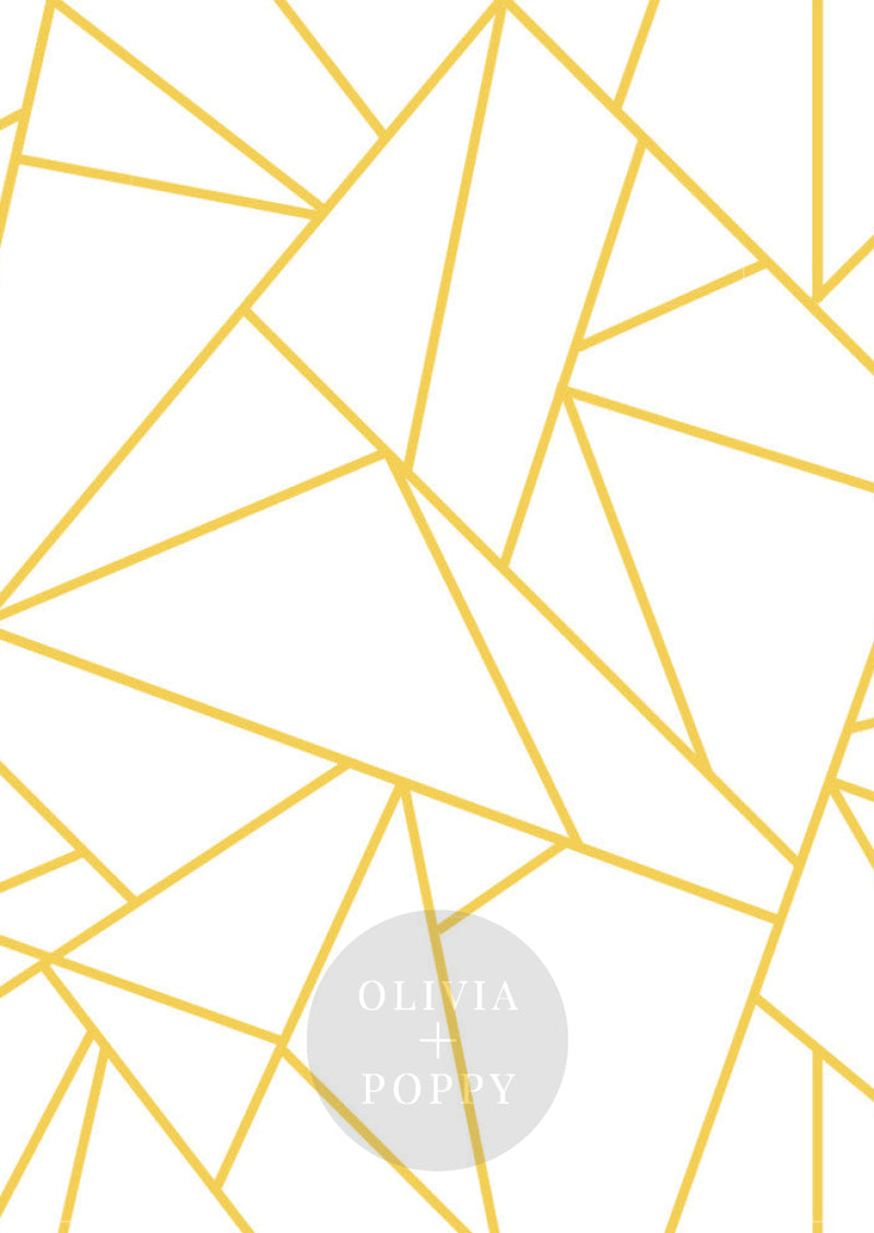 Origami Wallpaper Sample Paste The Wall (Traditional Vinyl) / Primrose Yellow + White