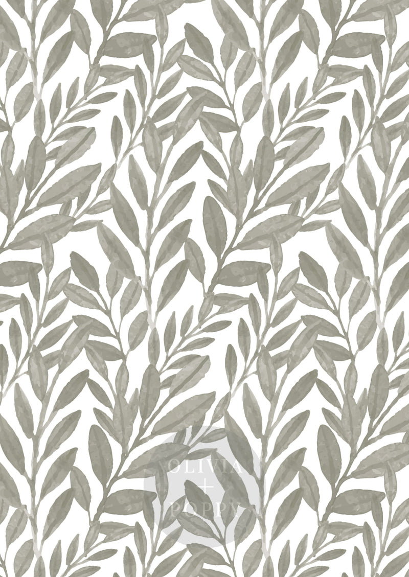 Reef Watercolor Wallpaper Paste The Wall (Traditional Vinyl) / Olive + White