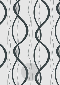 Ribbons + Chains Paste The Wall (Traditional Vinyl) / Black Grey Wallpaper