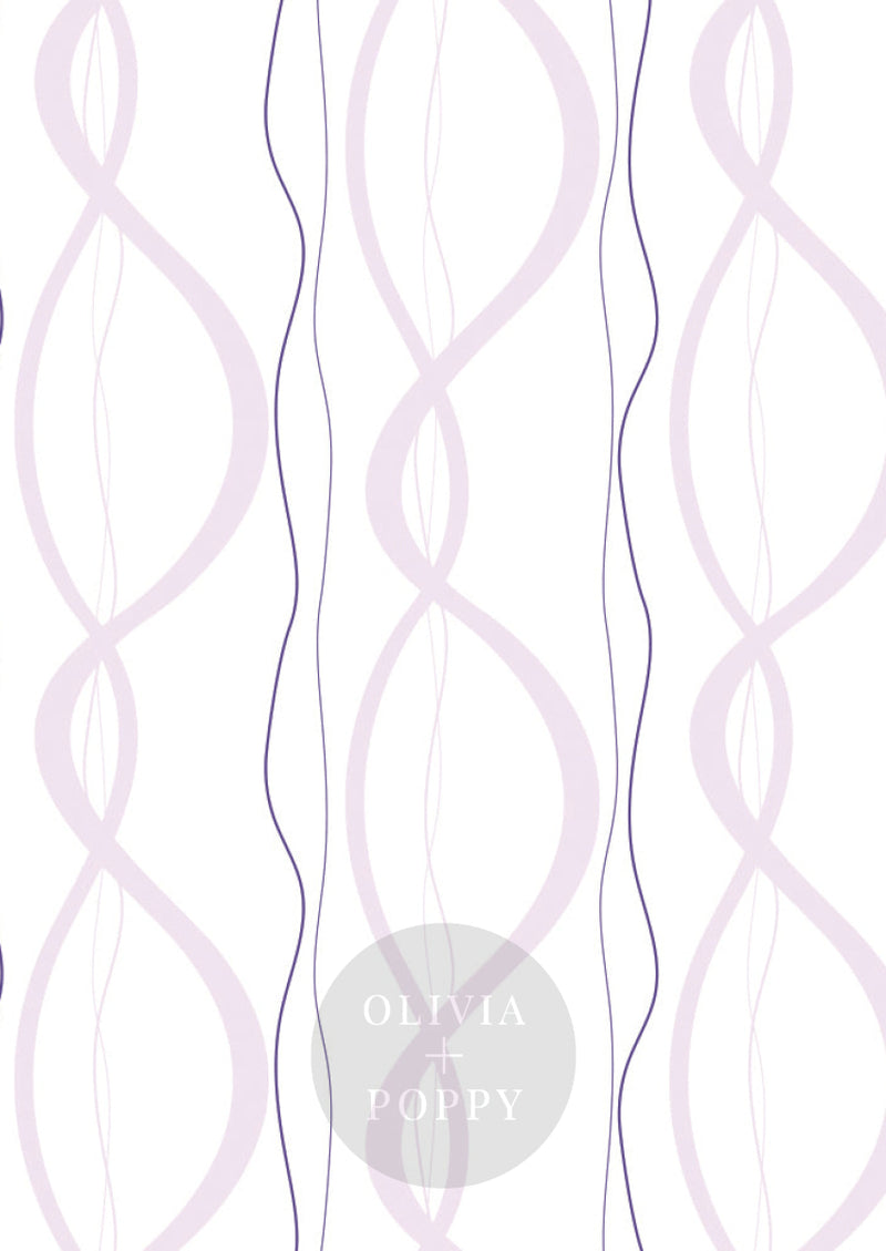 Ribbons + Chains Paste The Wall (Traditional Vinyl) / Lavender White Wallpaper