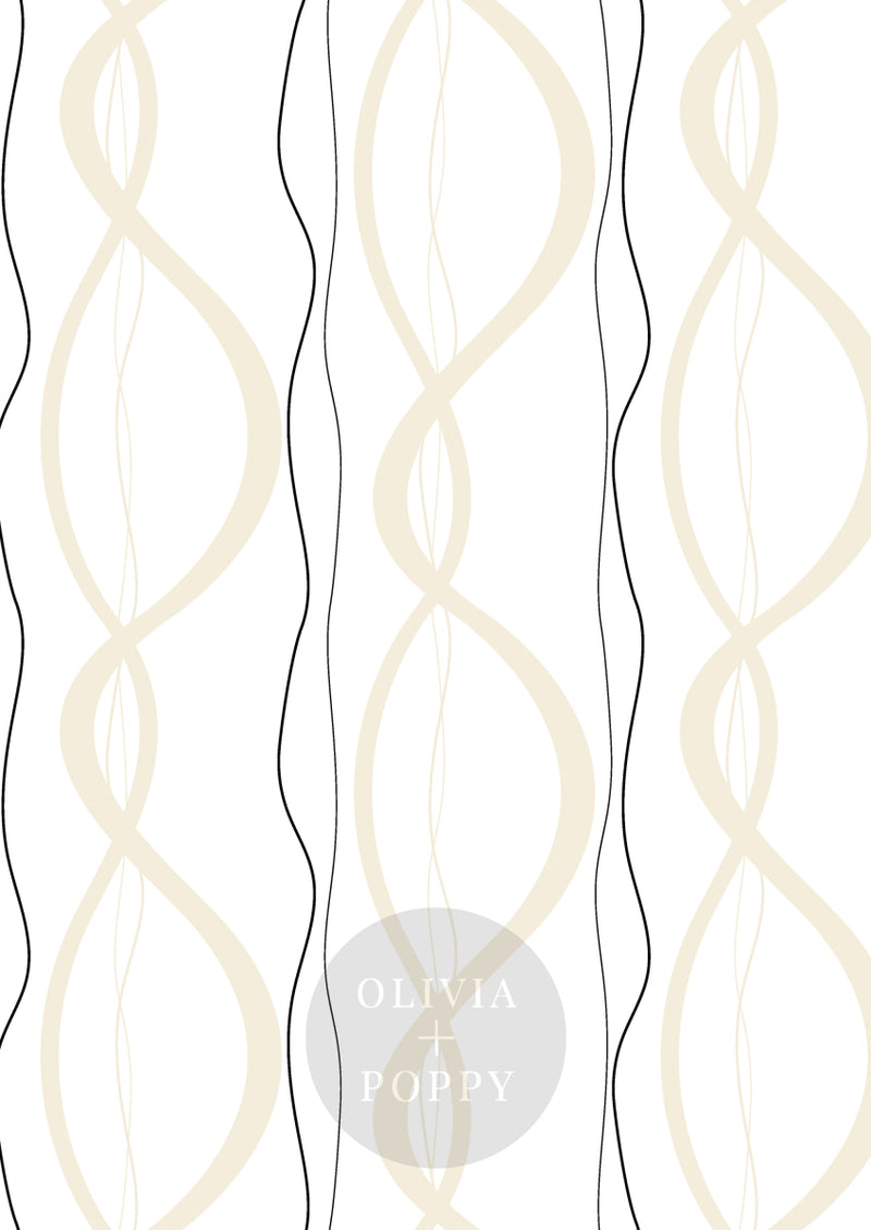 Ribbons + Chains Paste The Wall (Traditional Vinyl) / Nude White Wallpaper