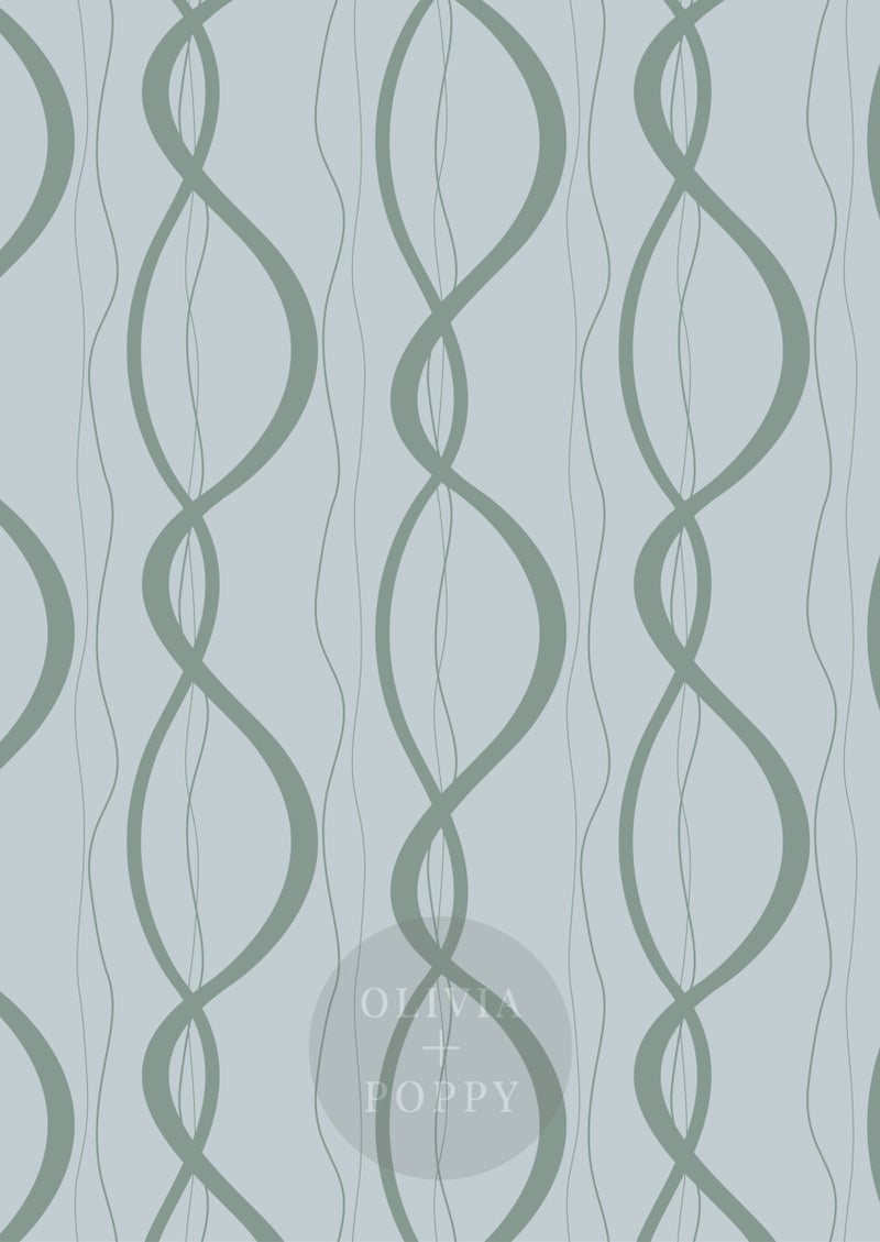 Ribbons + Chains Sample Paste The Wall (Traditional Vinyl) / Mint Sage Wallpaper