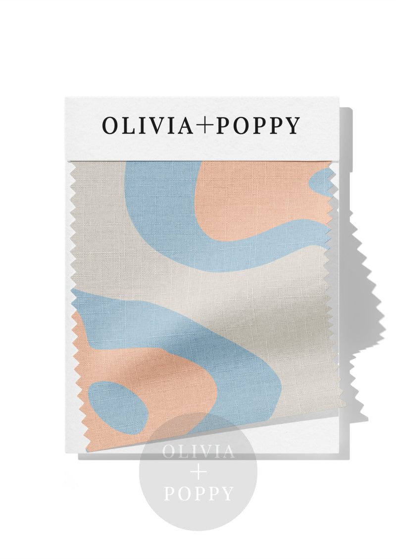 Spot On Fabric Sky Blue + Apricot / 8 X Swatch