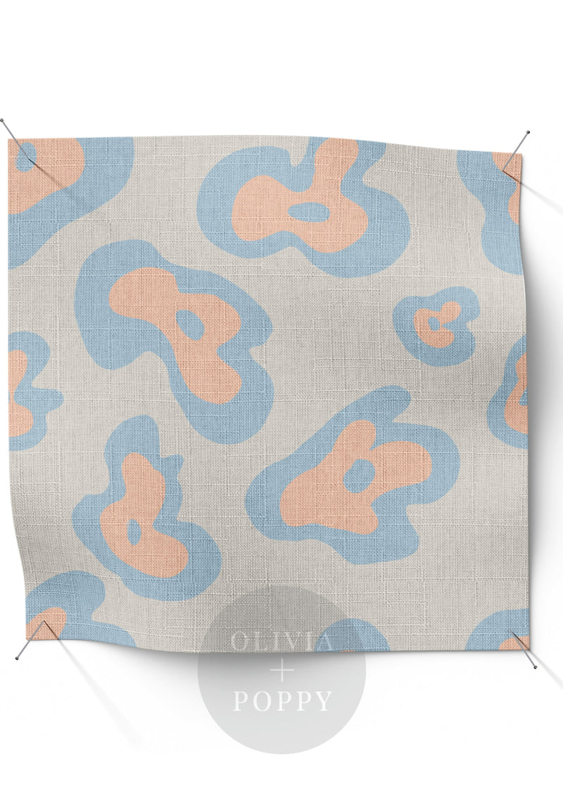 Spot On Fabric Sky Blue + Apricot / Yard