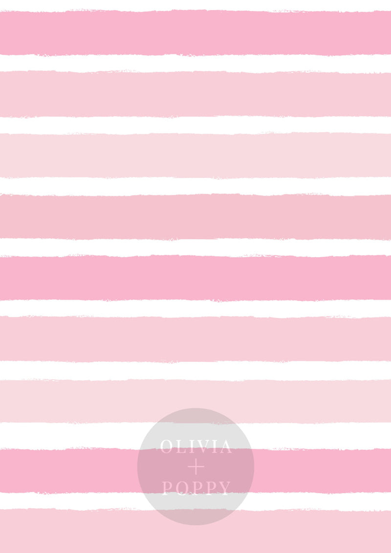 Tattered Stripes Paste The Wall (Traditional Vinyl) / Horizontal Baby Pink Wallpaper