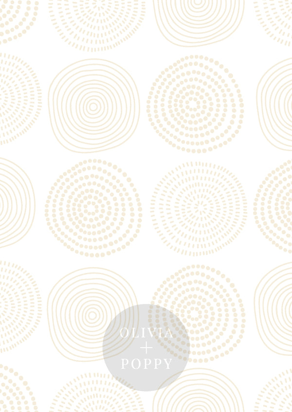 Tree Ring Wallpaper Paste The Wall (Traditional Vinyl) / Nude + White