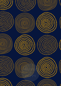 Tree Ring Wallpaper Sample Paste The Wall (Traditional Vinyl) / Navy + Gold